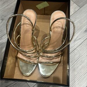 INC International Concepts Gold Strappy Heels. Size 8